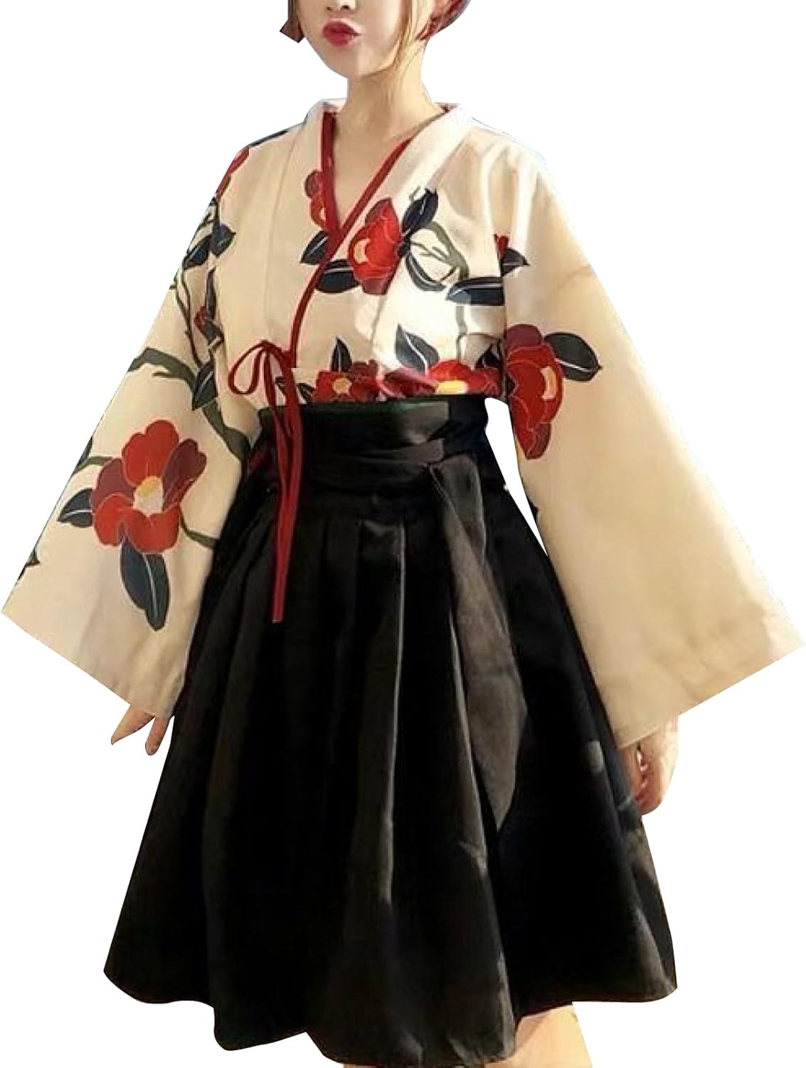 Taisho Romance Cosplay Hakama Women's Kimono Costume, Large Size, Crosswear, Lolita, Short Length Kimono
