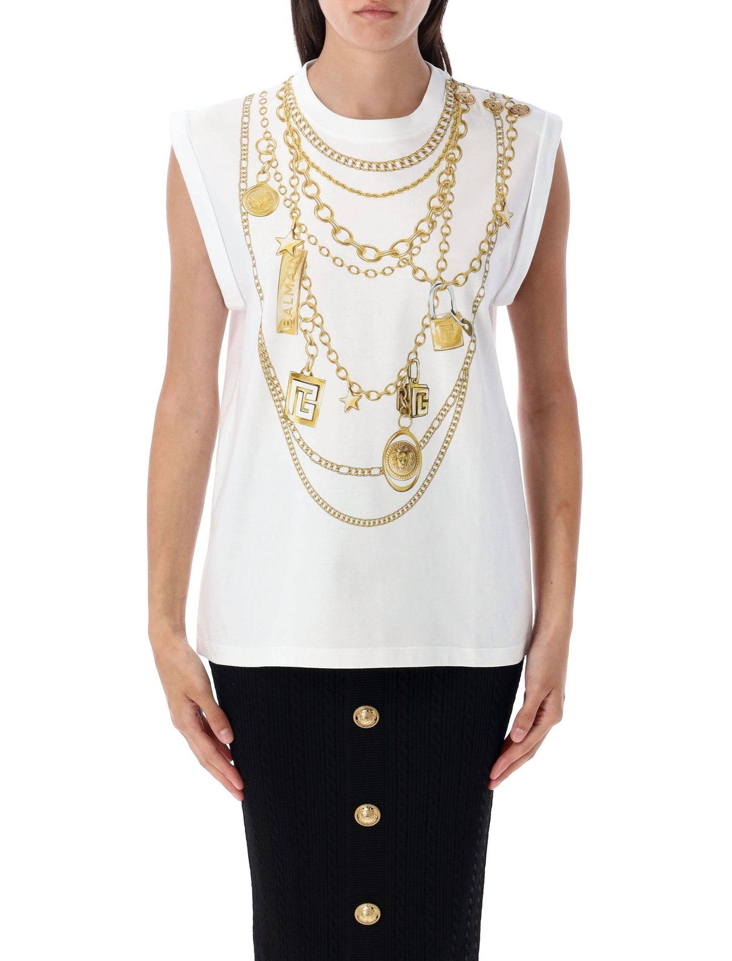 Balmain バルマンTシャツとポロスホワイト - Image 1