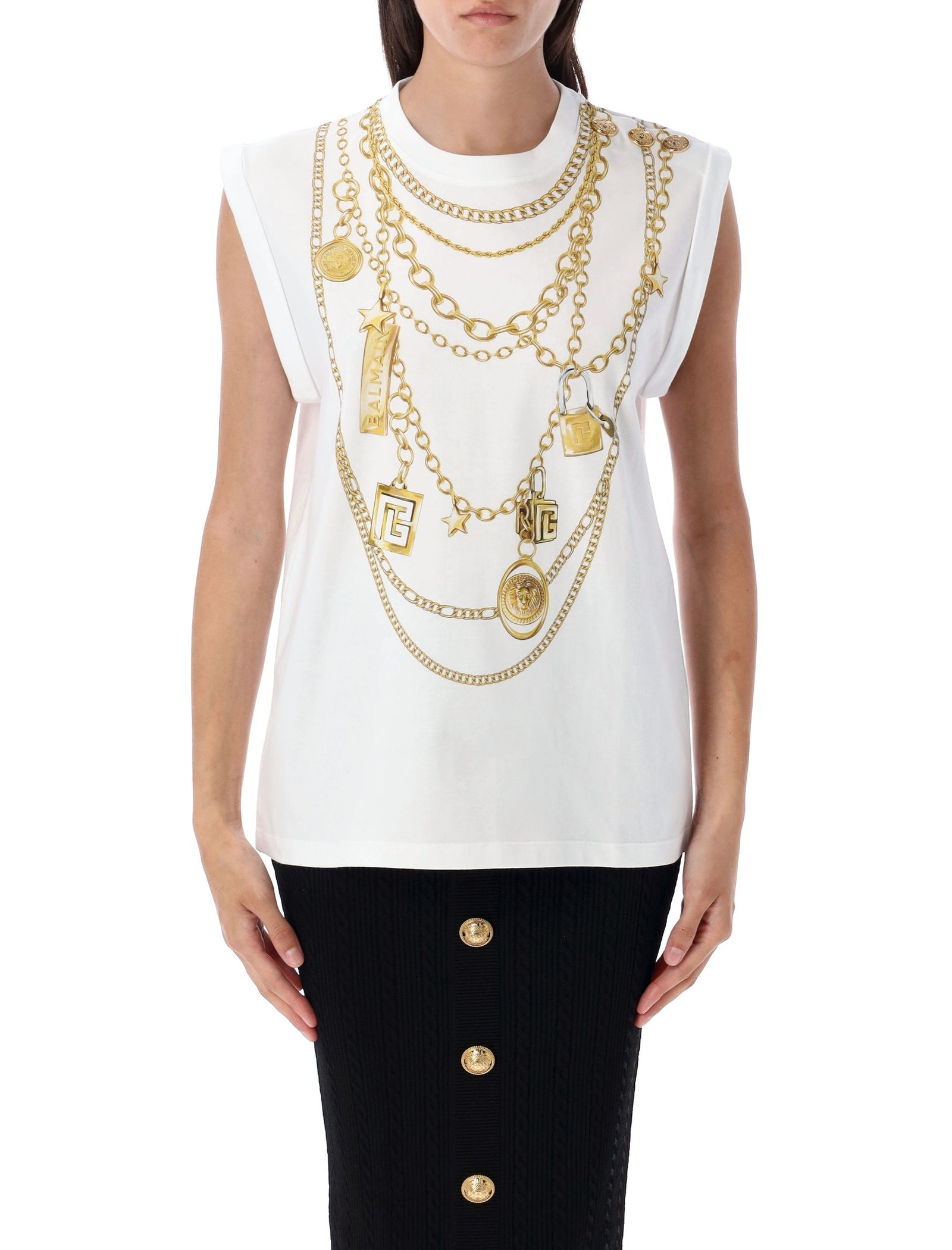 Balmain バルマンTシャツとポロスホワイト - Image 1