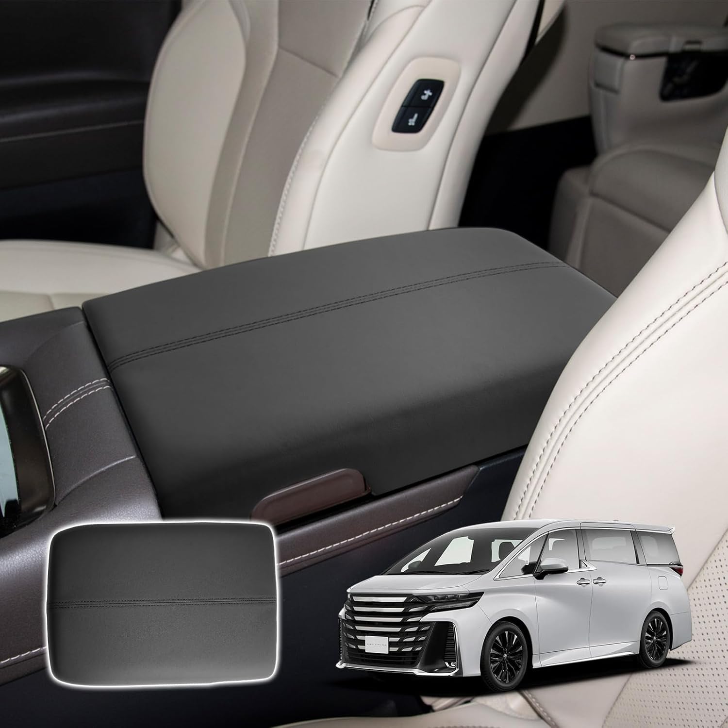 SXCY Toyota Alphard 40 Series Vellfire 40 Series Armrest Console Box Cover Elbow Rest Mat Cushion Pad Stain Resistant Scratch Resistant Anti-Slip Custom Interior Parts