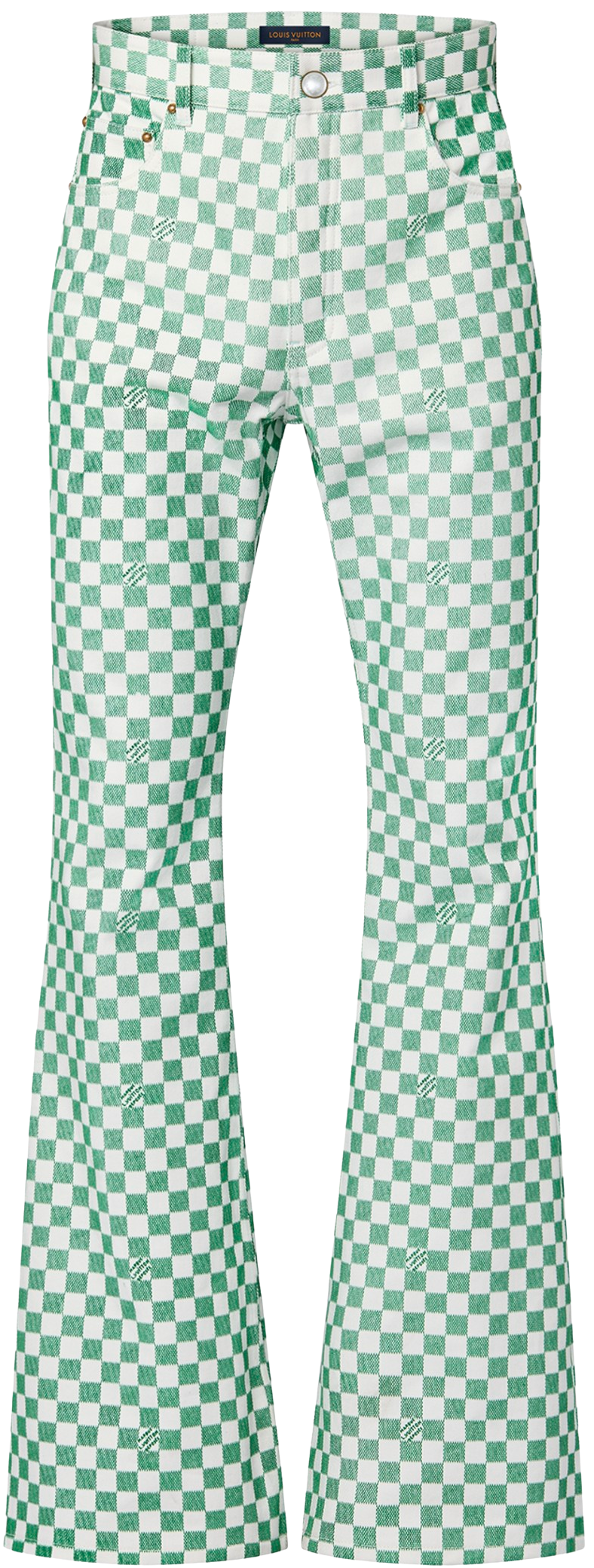 LOUIS VUITTON 'GREEN' DAMIER BOOTCUT JEANS