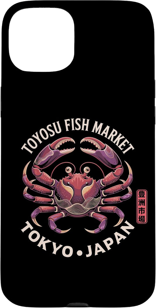 豊洲魚市場 東京ジャパン かに 漢字 お土産 スマホケース iPhone 15 Plus 用