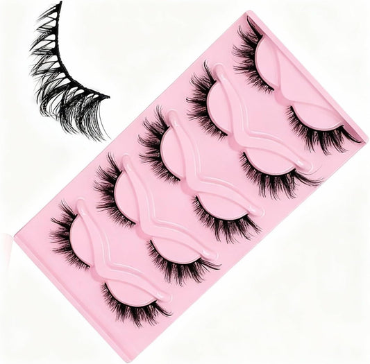 BOROLA 5ペア フォックスアイつけまつげ、3Dボリュームのある斜め上向きフライングラッシュ、ふわふわで濃密なカールアイラッシュ、舞台・コスプレ・ガールズグループメイク用のストリップラッシュ（スタイルF）