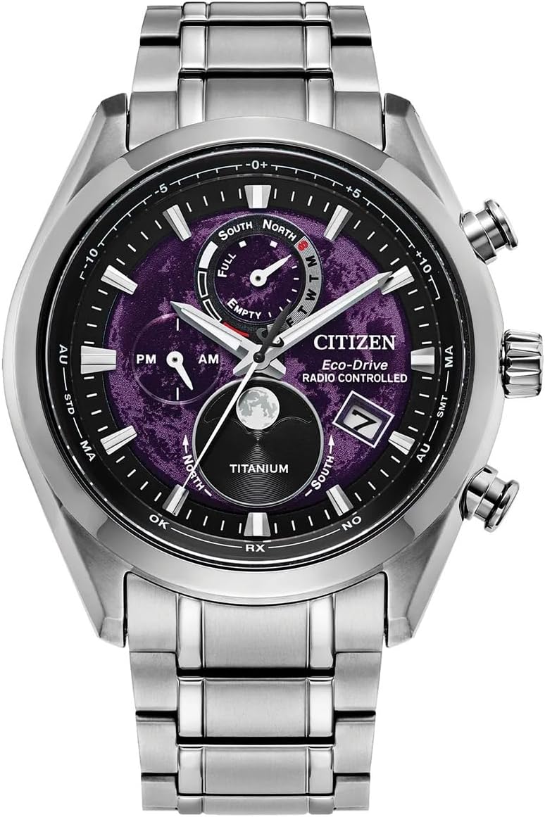 CITIZEN メンズ 腕時計 BY1010-81Z シチズン ソーラー エコドライブ 電波時計 月齢 ムーンフェイズ チタン メンズ ウォッチ パープル [並行輸入品]