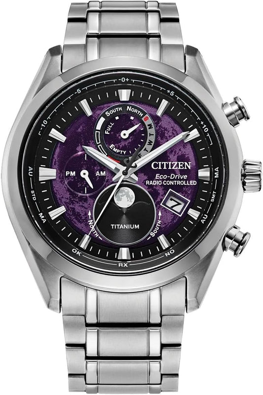 CITIZEN メンズ 腕時計 BY1010-81Z シチズン ソーラー エコドライブ 電波時計 月齢 ムーンフェイズ チタン メンズ ウォッチ パープル [並行輸入品]