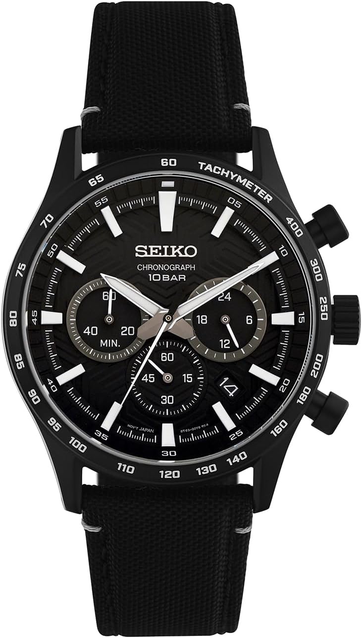 Seiko SSB417P1 Men's Watch, Chronograph, Overseas Model, Black, Black, sports