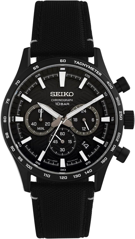 Seiko SSB417P1 Men's Watch, Chronograph, Overseas Model, Black, Black, sports