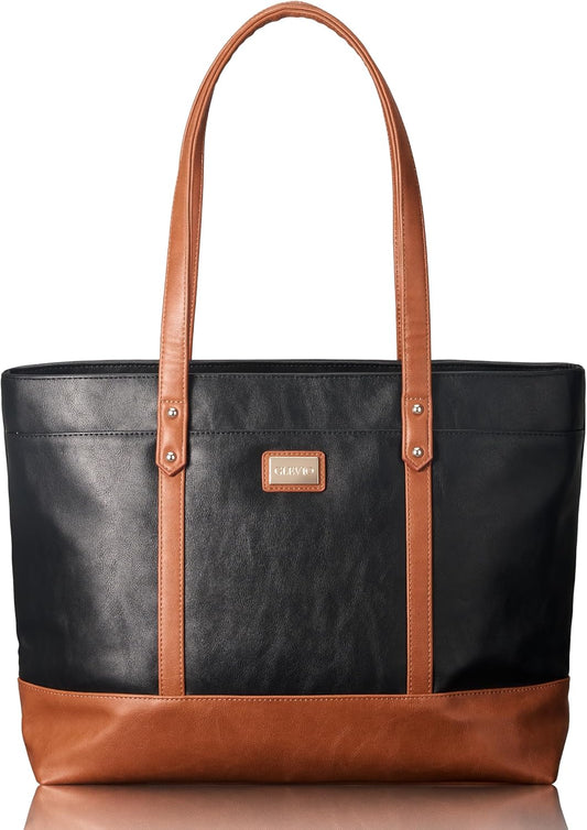 GLEVIO Men's A4 Business Bag, Tote Bag, Made by Leading Bagsmen, Black