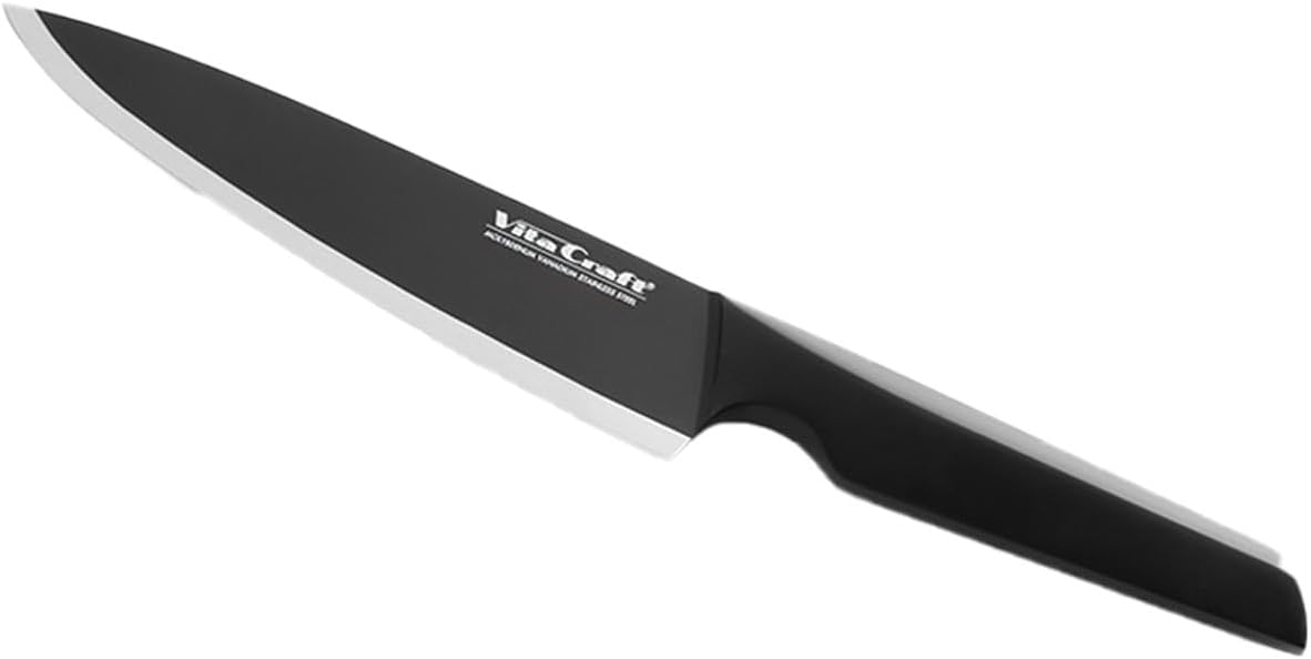 Vita Craft Solid Knife, Black, Chef's Knife, Chef's Knife, Gyu Sword, Blade Length: 8.2 inches (208 mm), Spans with Light Power. Knife with Sharp Sharpness and Durability for Cutting Meat and Fish
