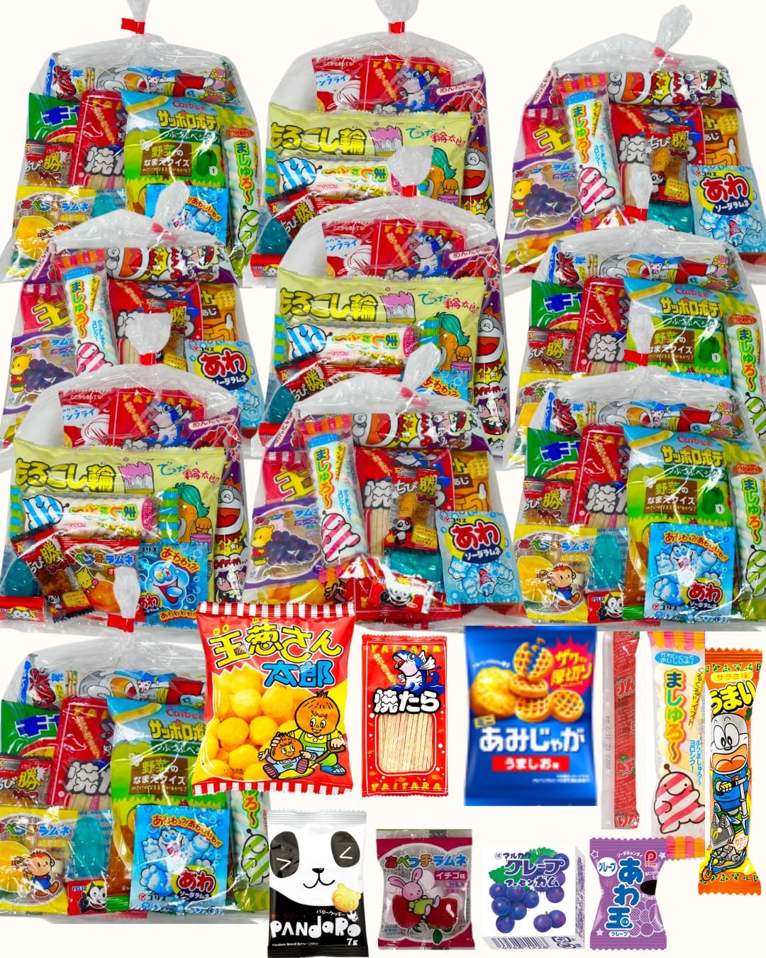 Niji-wa Snack Assortment 10 Sets 10 Varieties 10 Pieces Each Total 100 Pieces Large Capacity Small Bags Event Prizes Gift Present Bulk Purchase