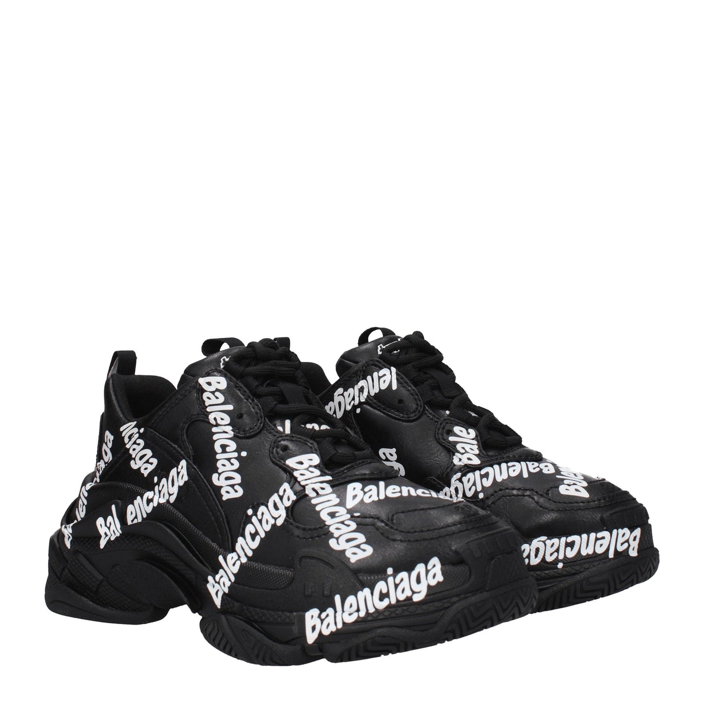 Balenciaga バレンシアガスニーカートリプル S 女性生地黒 - Image 1