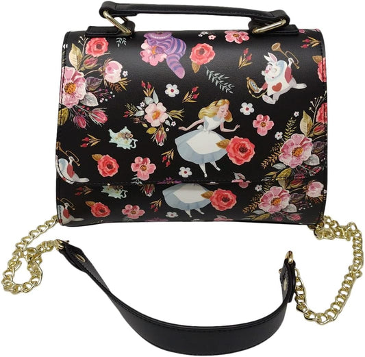 Loungefly Disney Alice in Wonderland Shoulder Bag, Black, Large