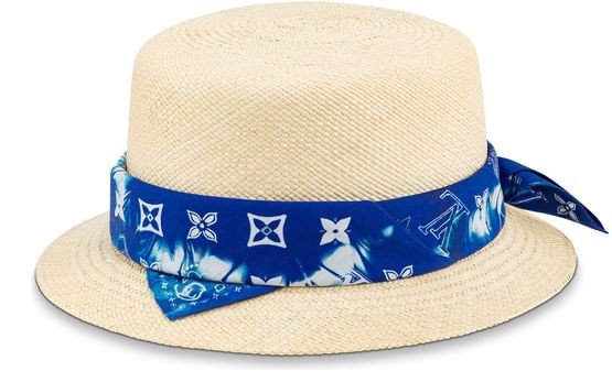 LOUIS VUITTON Monogram Bandana Straw Hat - Image 1