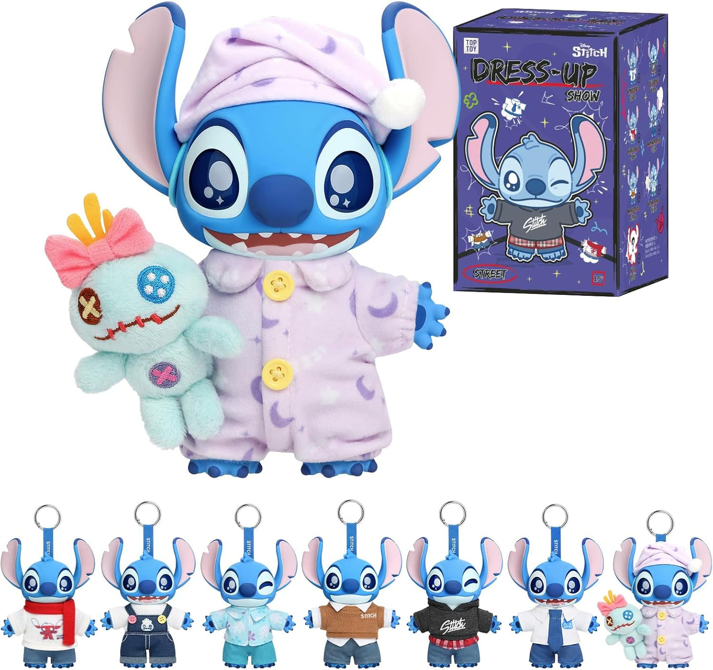 TOP TOY Disney Stitch Dressing Up Show Series Plush Pendant [1 Piece] Gacha Gacha Blind Box Figure Soft Vinyl PVC Premium Toy Birthday Present Stitch For Character Collectors