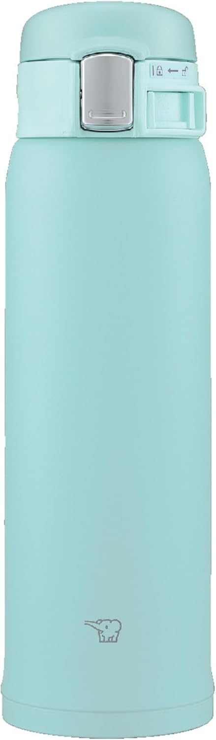 Zojirushi Mahobin SM-SF48-AM Water Bottle, 16.2 fl oz (480 ml), One-Touch Mug, Lightweight & Compact, Standard Type, Hot & Cold Retention, Mint Blue