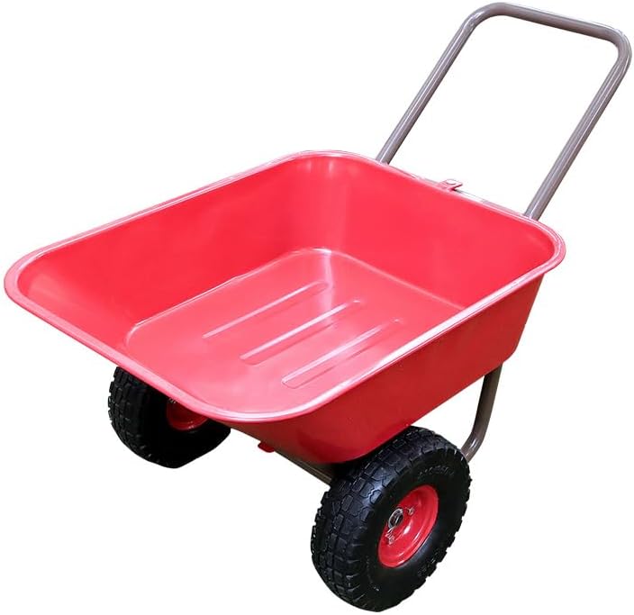 Living Out Garden 2 Wheels, No Puncture Tire Model, Red, Size: Width 21.1 x Depth 38.6 x Height 24.8 inches (53.5 x 98 x 63 cm), Weight: Approx. 19.8 lbs (9 kg), Capacity 19.8 inches (53 cm), Load
