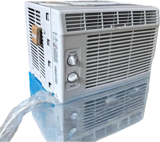 業務用 窓エアコン 5000btuシングル冷却固定周波数手動モデル 1hp 110V~60Hz 冷房専用 シングル冷却窓用 8畳対応 コンパクト 静音 ウィンドウウインド 窓用 一体型 窓 用 設計 窓枠 窓用冷房 簡単操作 (ホワイト,41.5*35.5*30cm)