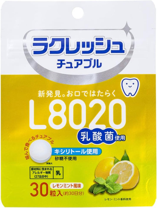 【Lemon Mint Flavor】La creche Oral Use Chewable Type L8020 Lactic Acid Bacteria Anytime Easy to Eat 30 Tablets
