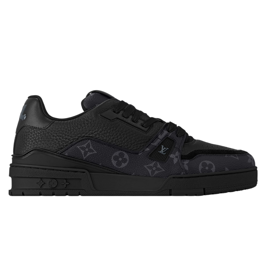LOUIS VUITTON 'CALFSKIN MONOGRAM' BLACK TRAINER SNEAKER
