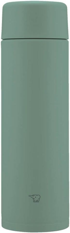 Zojirushi SM-ZB48-GM Water Bottle, Seamless Straw, 16.3 fl oz (480 ml), Screw Stainless Steel Mug, Matte Green, Integrated Straw and Gasket, Easy to Clean, Only 2 Parts to Wash