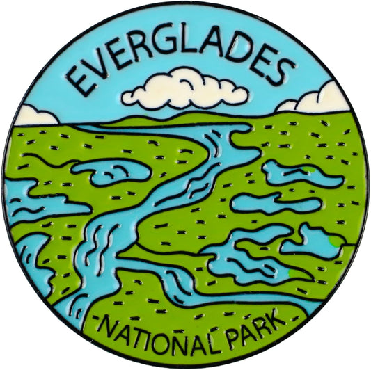 Everglades National Park - Broche esmaltado para los humedales, regalo para amantes de los viajeros, exploradores de aventuras, broches de manglar de pantano, insignia de solapa de vacaciones de