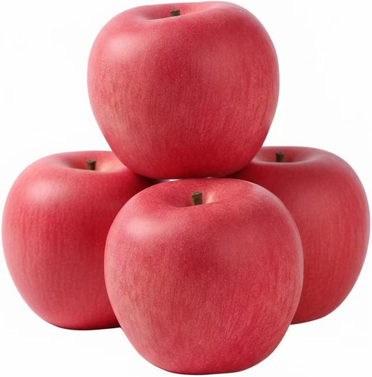 Food Sample Artificial Apples Fake Fruit 4pcs Red Fake Fruit Figurine Home Decor Photography Props Showcase Display Perfect for Christmas New Year Wedding Birthday Party