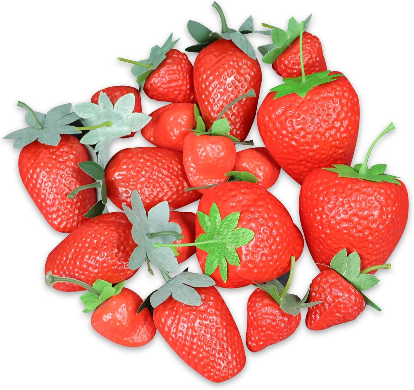 siawadeky Strawberry Samples Plastic Set of 18 Artificial Fruit Model Food Sample Fruit Model Realistic Photography Props Fake Strawberry Display Fake Fruit for Room Decor Party Display Figurine Decor
