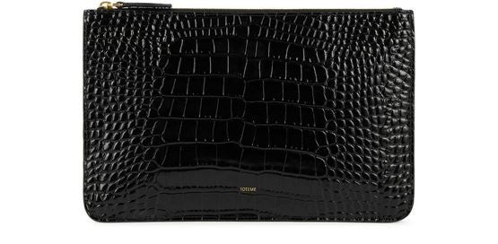 TOTEME Croc-effect tri-compartment leather clutch - Image 1