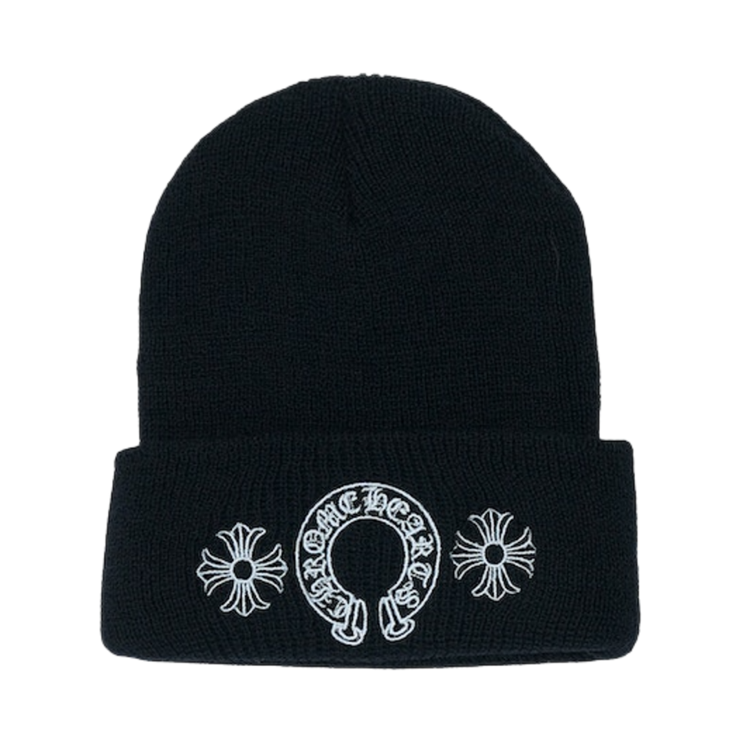 CHROME HEARTS 'HORSESHOE LOGO' BLACK BEANIE