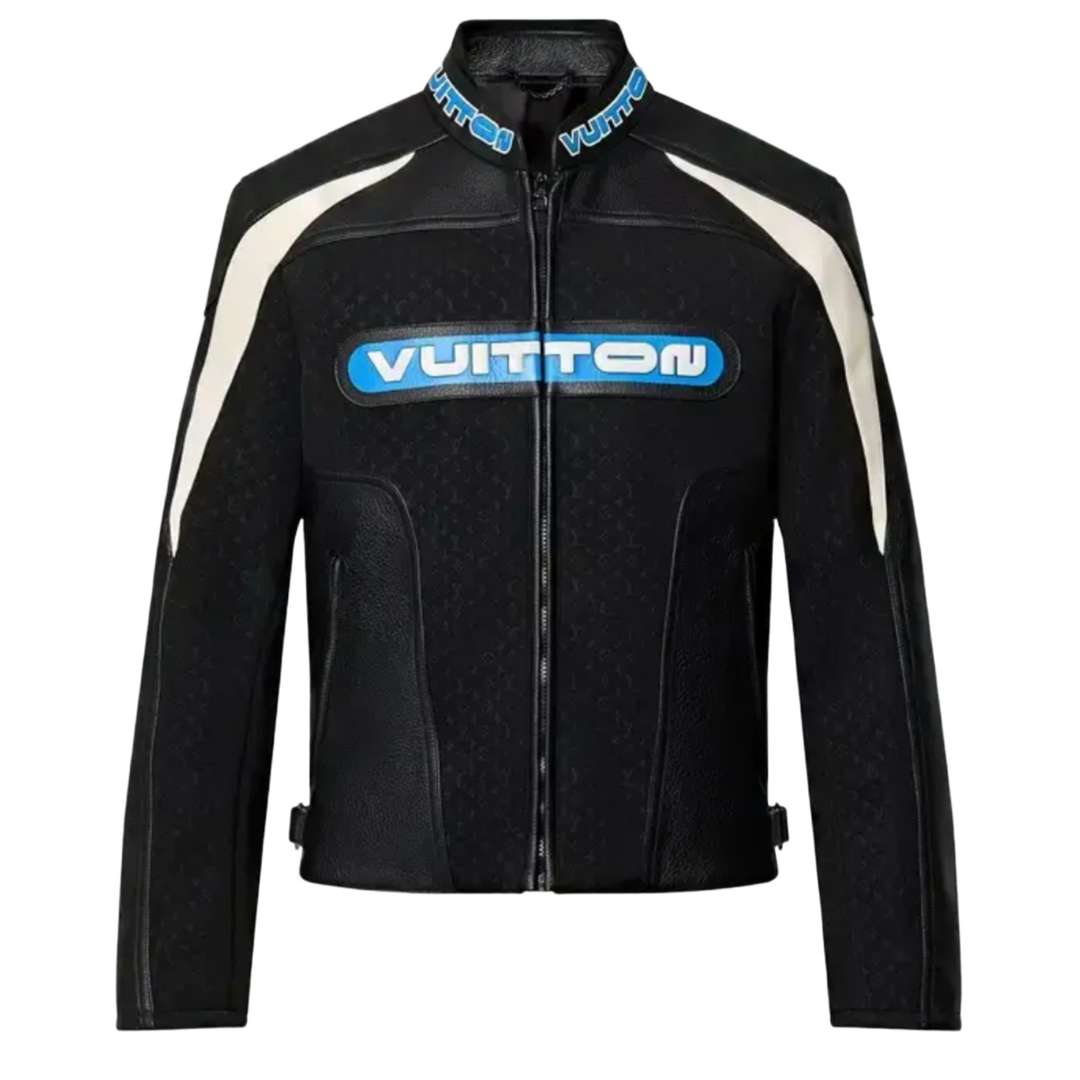 LOUIS VUITTON 'LEATHER MONOGRAM' BIKER JACKET