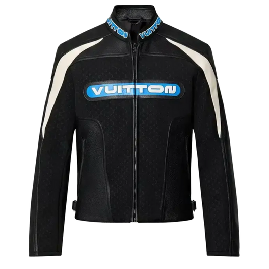 LOUIS VUITTON 'LEATHER MONOGRAM' BIKER JACKET