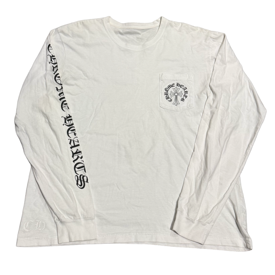 CHROME HEARTS 'CROSS LOGO' WHITE LONGSLEEVE