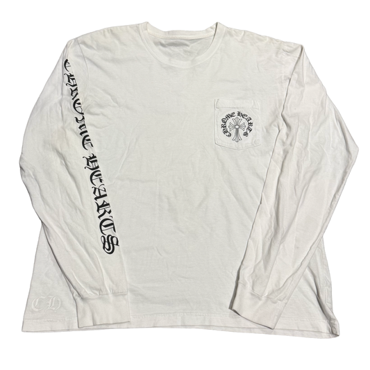 CHROME HEARTS 'CROSS LOGO' WHITE LONGSLEEVE