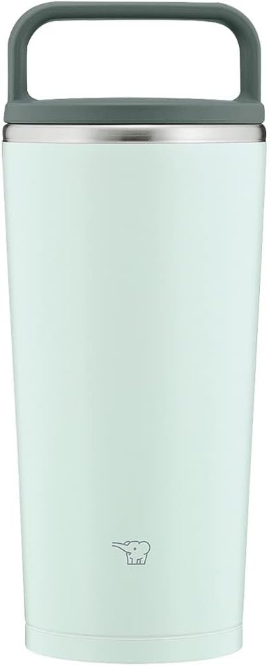 Zojirushi SX-JA30-GM Water Bottle with Lid, Carrying Tumbler, Portable, Seamless Stopper, Handle Type, 10.1 fl oz (300 ml), Watery Green, Integrated Lid and Gasket, Easy to Clean, Only 2 Washings