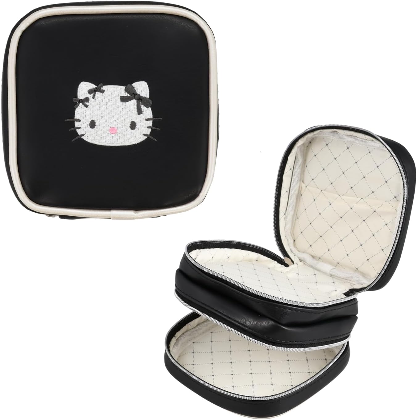 Shobido KT38659 Hello Kitty Square Pouch < Black > Monotone Ribbon Series Sanrio