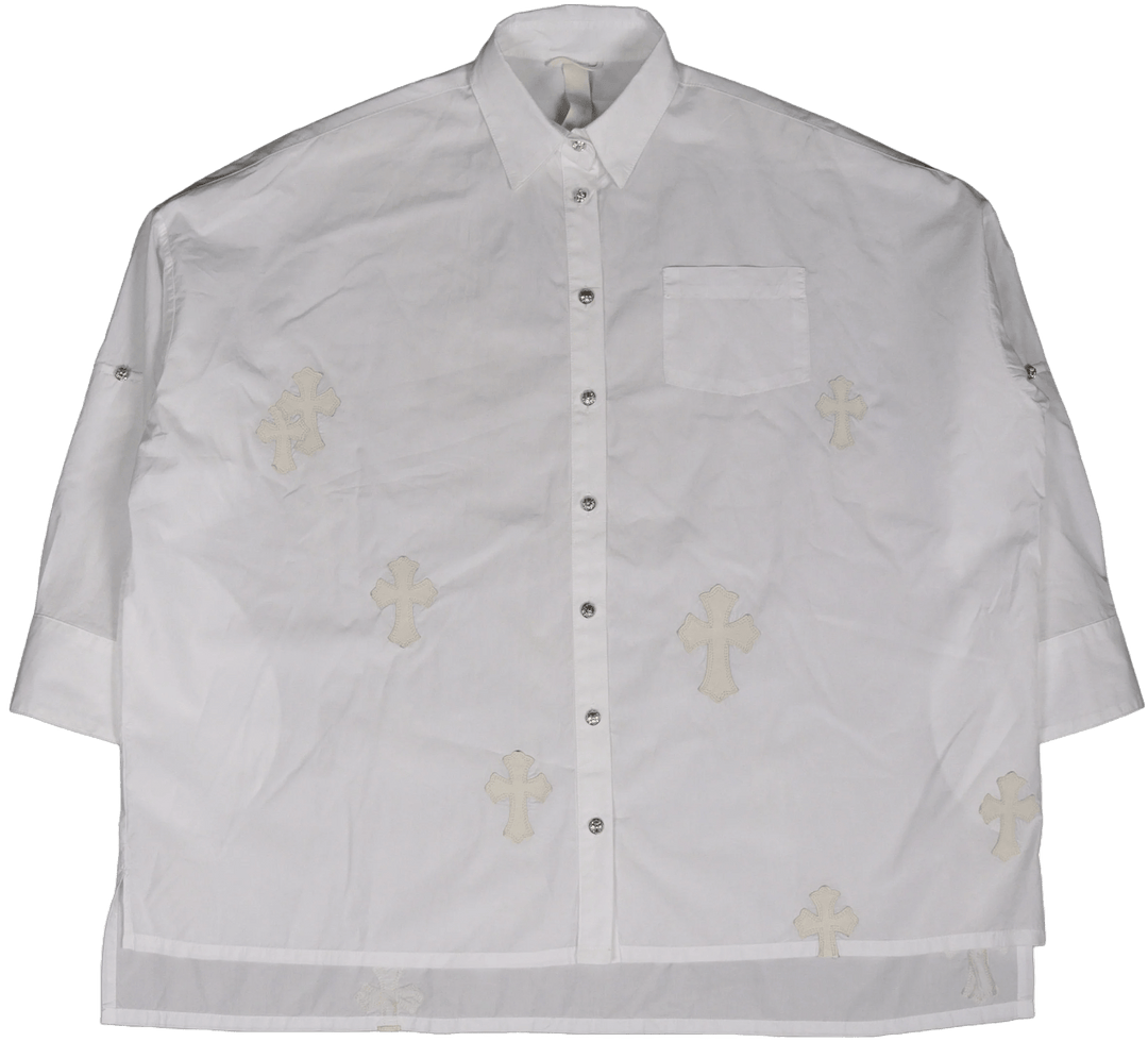 CHROME HEARTS 'WHITE PATCH' BUTTON DRESS SHIRT