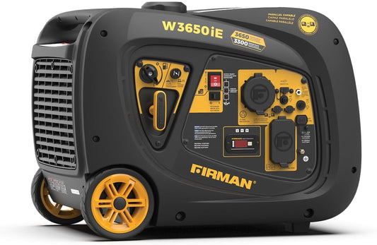 Firman W03382 Inverter 3650/3300W Electric Start Gasoline Powered Parallel Ready Portable Generator