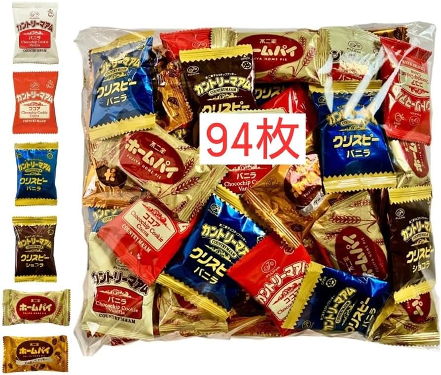 Country Maamu/Country Maamu Crispy/Home Pie/Home Pie Almond Cookies 6 Varieties Total 94 Pieces Set Large Capacity Commercial Individually Wrapped Assortment
