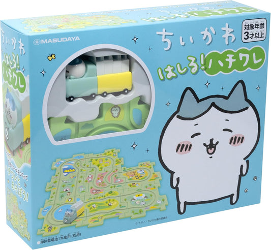 Masudaya Corporation Panel World Chiikawa Run! Hachiware Toy Vehicle Set for Ages 3 and Up, Battery Operated 480-1715