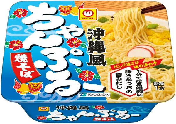 Maru-chan Okinawa Style Champuru Yakisoba (3.7 oz (107 g) x 12 Pieces / Case Sold ), Cup Noodles (Thin Noodles, Salty Sauce), Instant Cup Yakisoba, Instant Noodles, Toyo Suisan