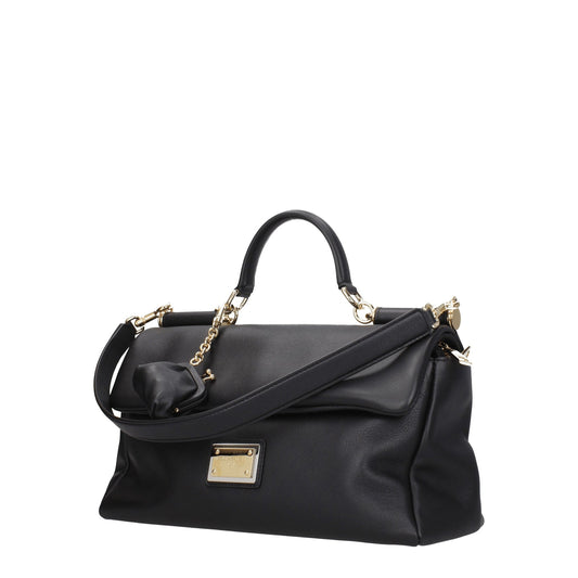 Dolce  Gabbana ドルチェ＆ガッバーナハンドバッグシチリア女性革ブラック - Image 1