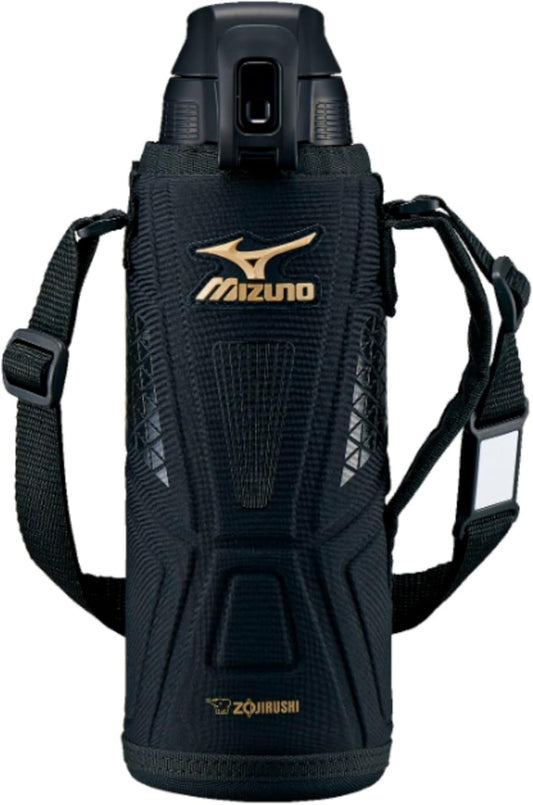 ZOJIRUSHI THERMOS Water Bottle MIZUNO Model 1.0L Sports Type with Pouch Lightweight & Compact Dedicated for Cold Preservation Suitable for Sports Drinks Black SD-FX10-BA