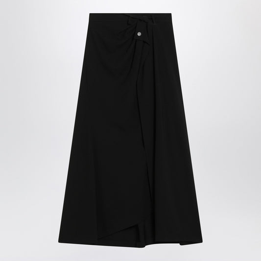 Balenciaga クレープのバレンシアガドレープブラックスカート - Image 1