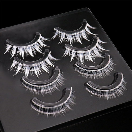 White False Eyelashes for Cosplay White False Eyelashes Natural False Eyelashes White Cartoon False Eyelashes Halloween Cosplay Costume Party Reusable Anime False Eyelashes (W-11)