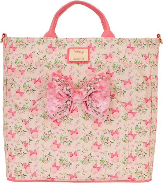 Loungefly Mochila y bolsa de mano convertible floral Minnie Mouse