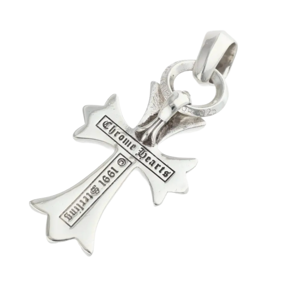 CHROME HEARTS 'SILVER CH' CROSS BALE PENDANT
