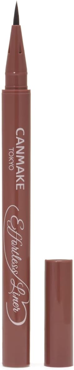 Canmake Effortless Liner 02 Cache-Coeur Pink 0.63ml Liquid Eyeliner Pencil Loss Pink Brown