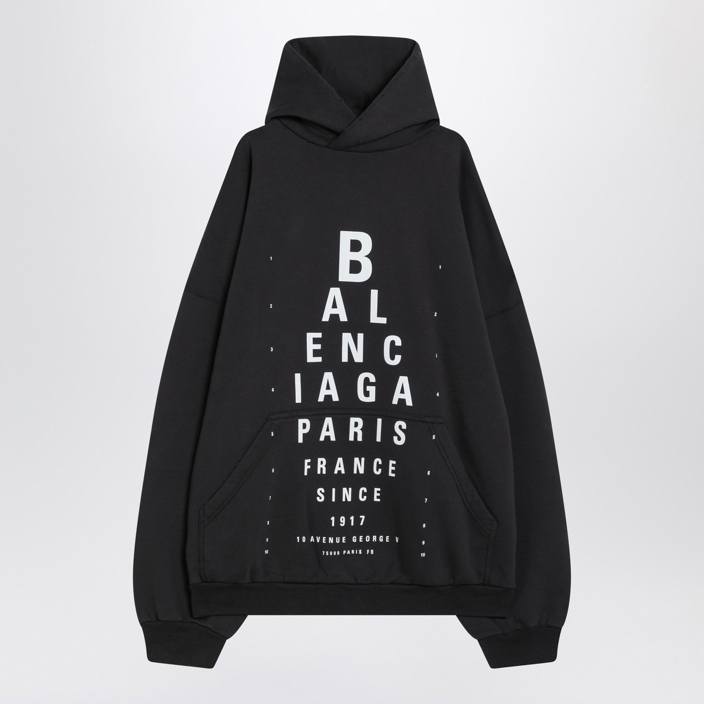 Balenciaga バレンシアガ光学黒い洗った特大のパーカー - Image 2