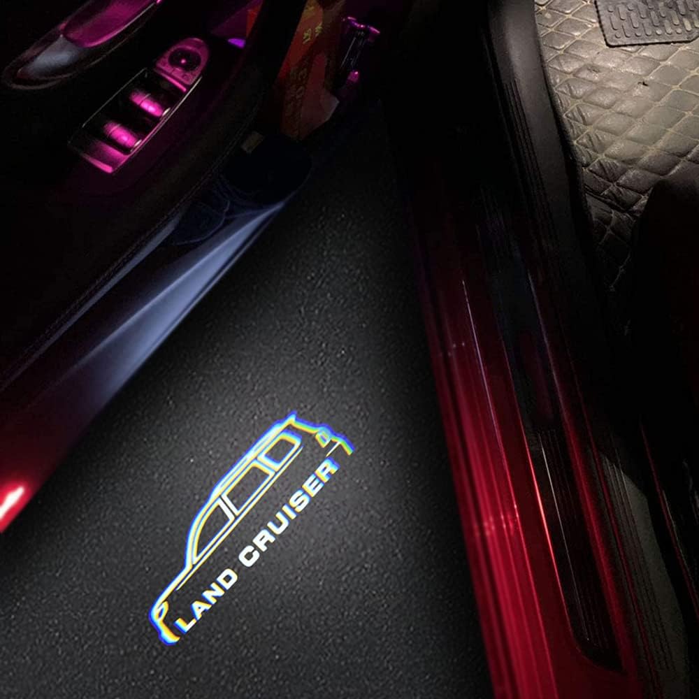 Akarin Car Courtesy Lamp, Toyota Land Cruiser Rankle, 200 Series, 150 Series, Logo, HD High Brightness LED Chip, Courtesy Light, Door Light, Set of 2, Front and Rear Mounting, LC200 FOR Toyota Land Cruiser 200 (LAND CRUISER 01)