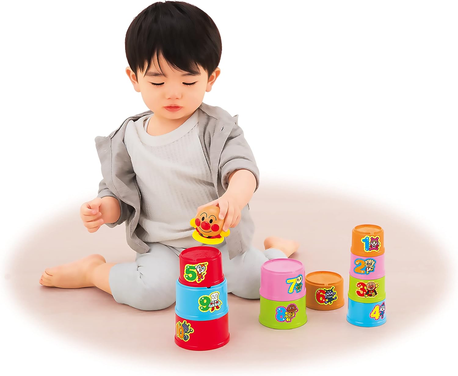 Agatsuma Anpanman Genius Brain Stacking Cups for Ages 1-3